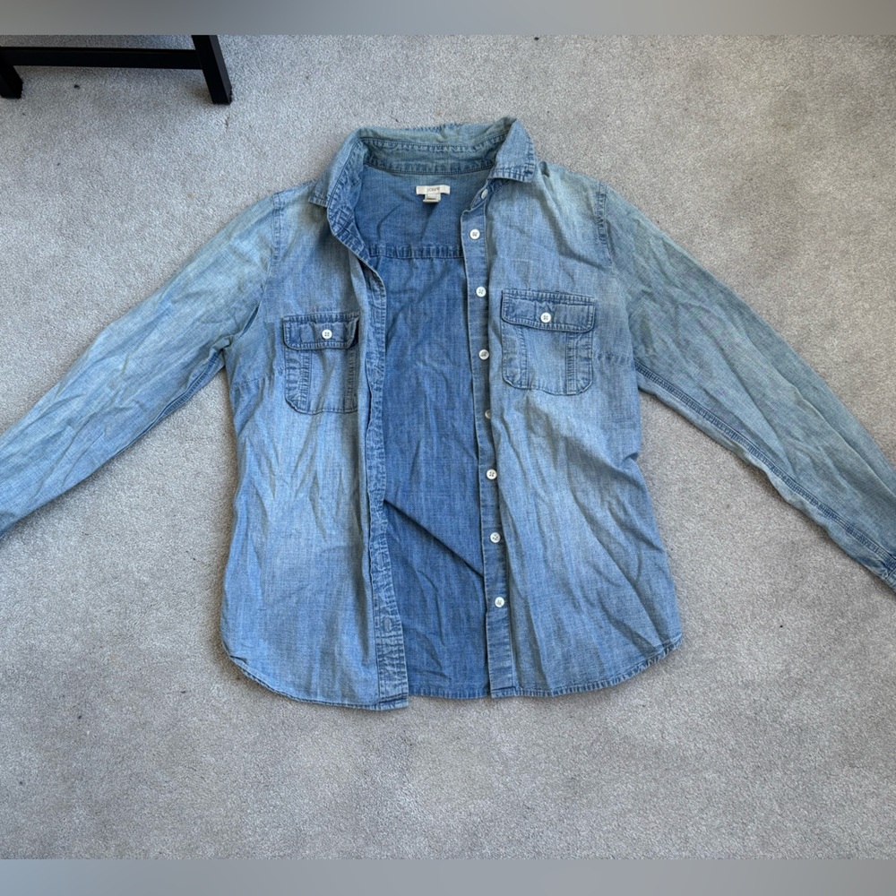 J. Crew Faded Chambray Button Down Shirt